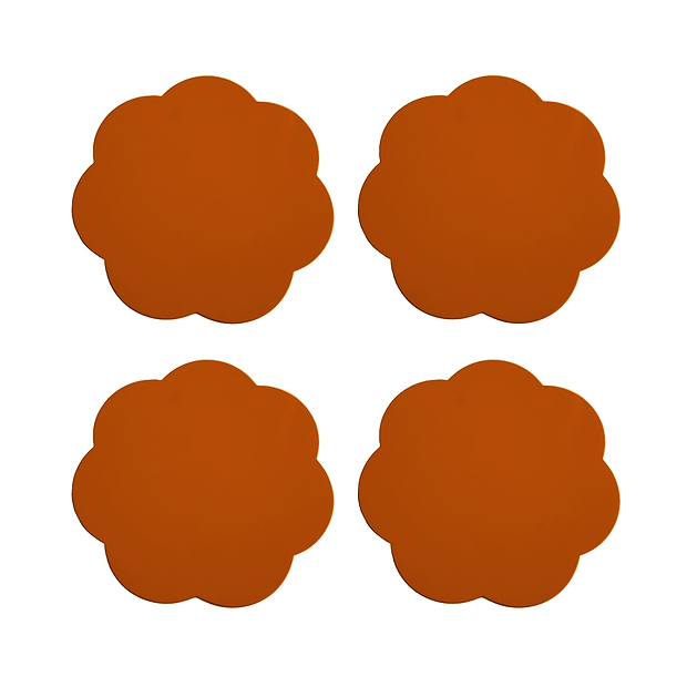 Orange glasunderlägg – set om 4