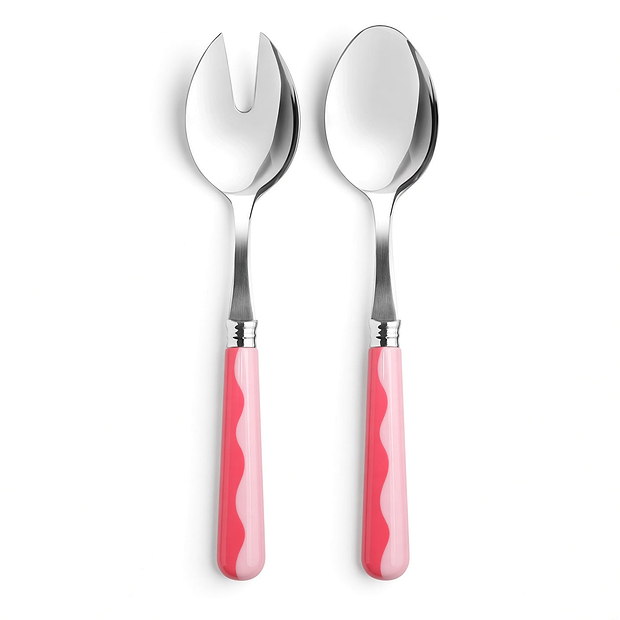 Wave-Salatbesteck – Wassermelone und Rosa (2-teiliges Set)