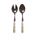 Wave Salad Servers - Cappuccino & White (2‑Piece Set)