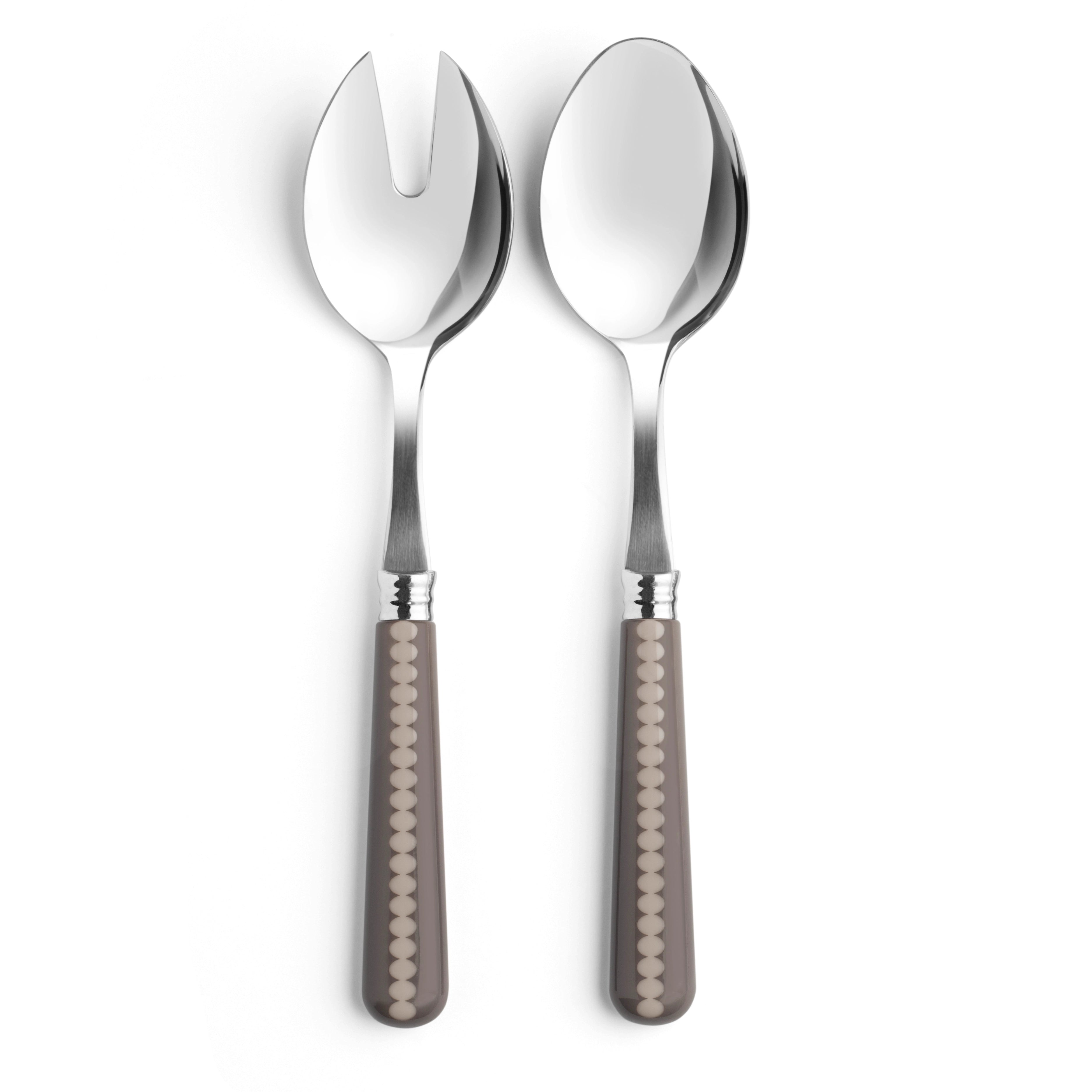 Bobbin-Salatbesteck in Nerz & Cappuccino – 2-teiliges Set