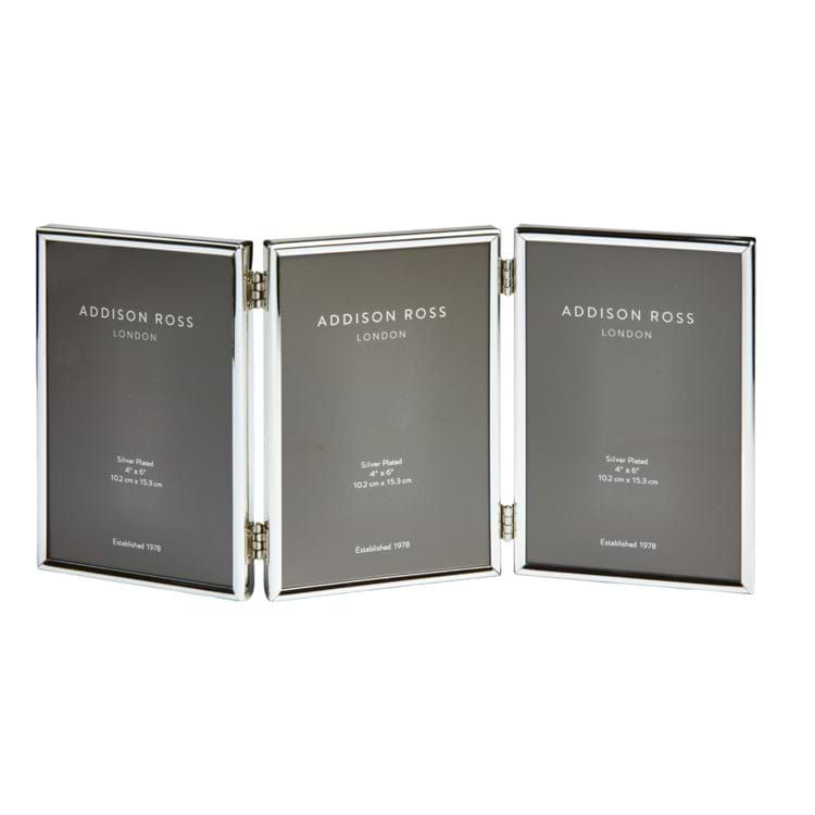 Fine Edged Silver Triple Photo Frame