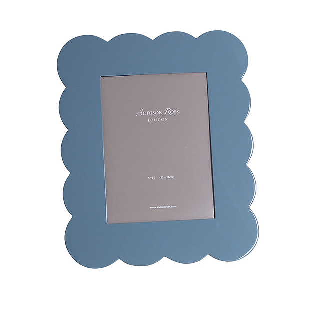 Chambray-blau lackierter Jakobsmuschel-Fotorahmen – limitierte Auflage