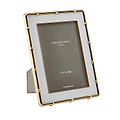 White & Gold Bamboo Enamel Photo Frame