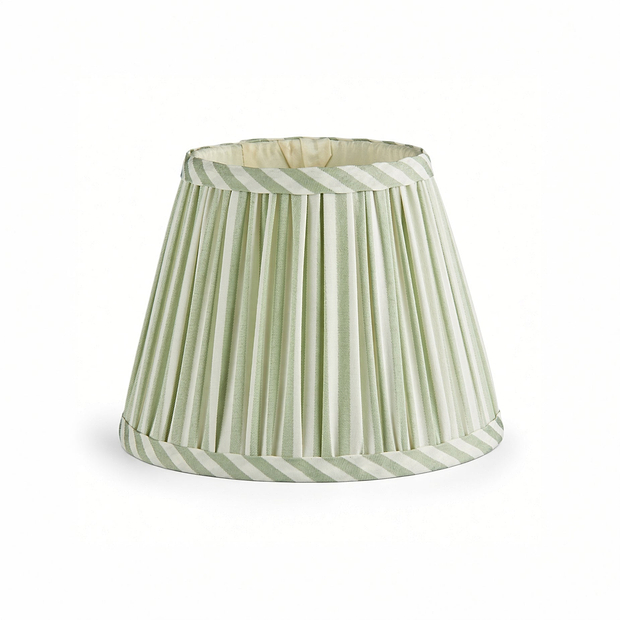 Sage Green Striped Lampshade - 16cm