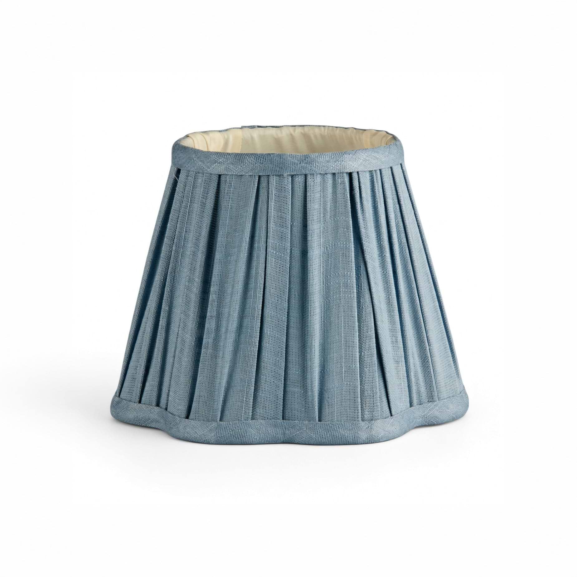 Chambray Blue Scallop Lampshade - 16cm