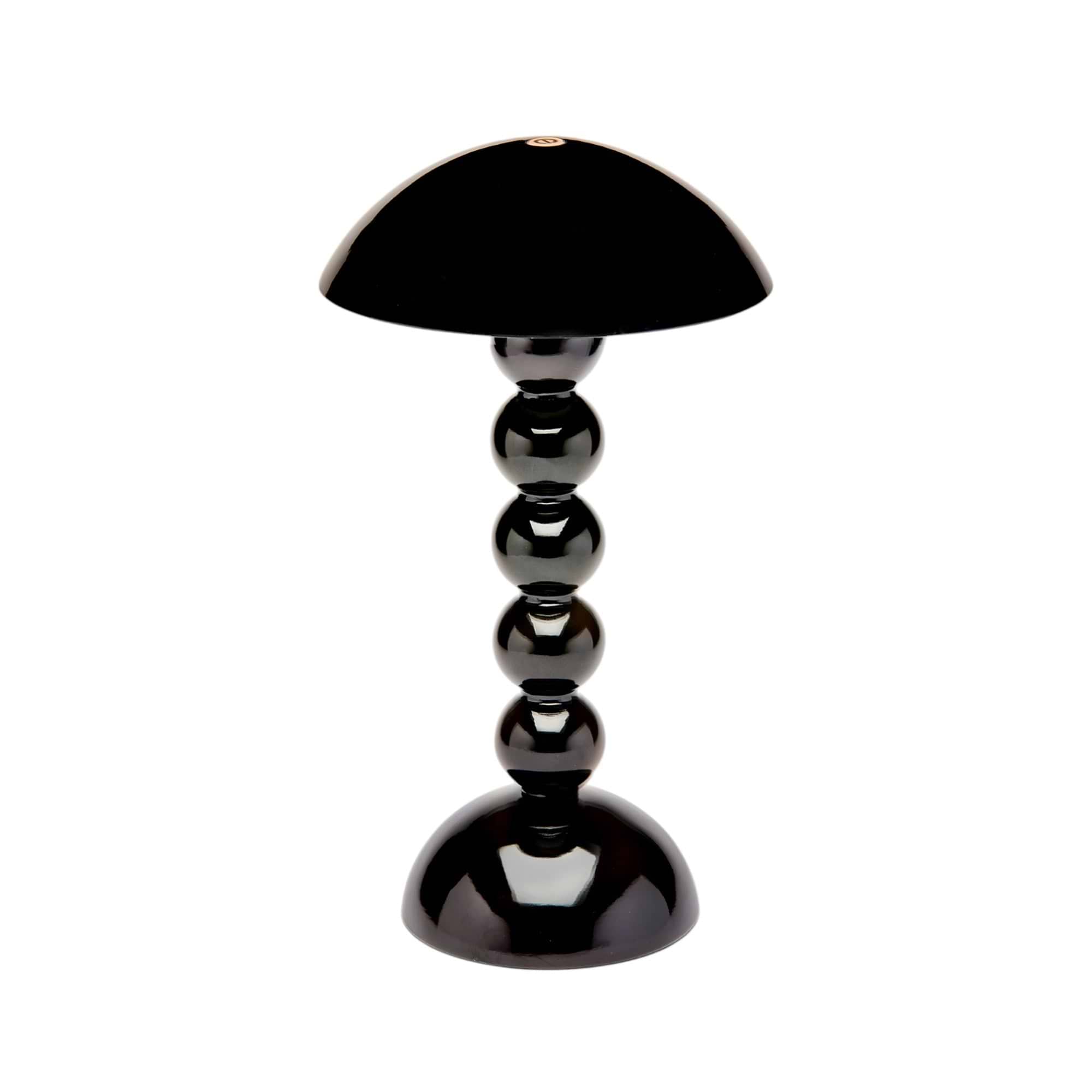 Black Lacquer Rechargeable Bobbin LED Lamp