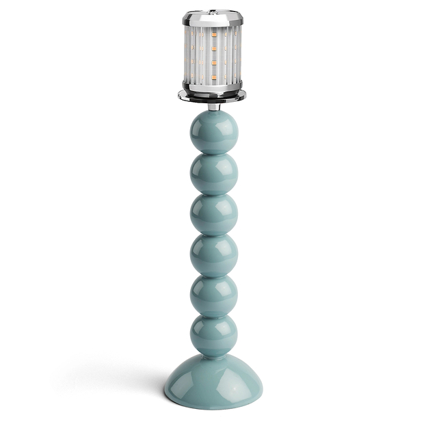 Tall Chambray Bobbin Lacquered Lamp Base & Rechargeable Bulb - 34cm