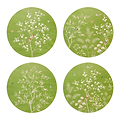Grüne Chinoiserie-Untersetzer - 4er-Set