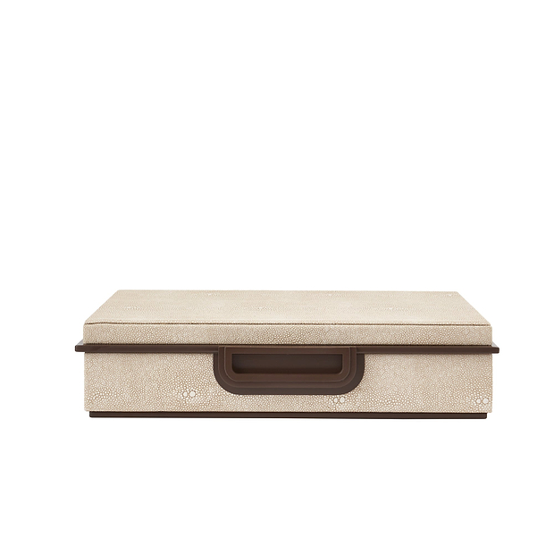 Large Ecru Faux Shagreen Box