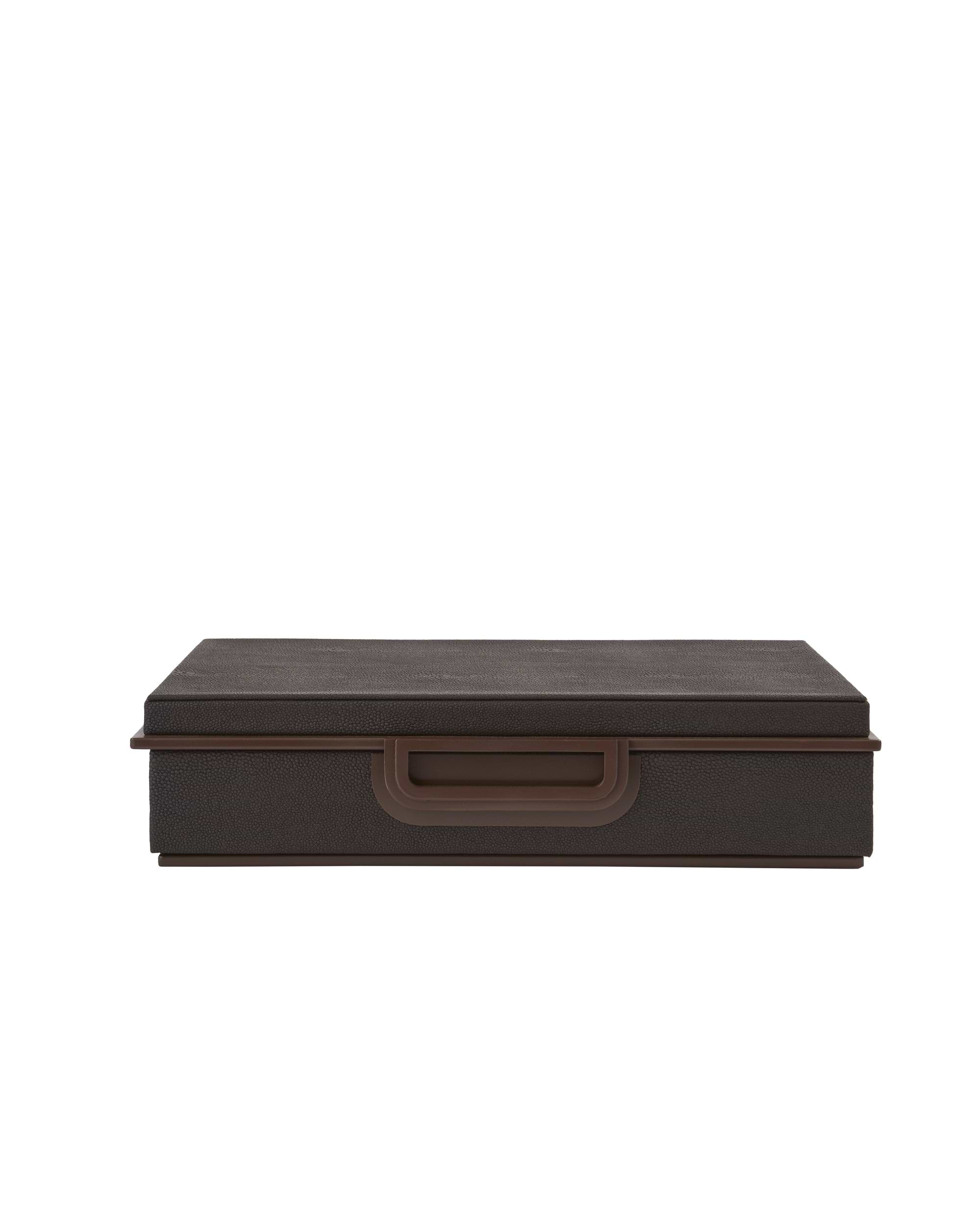 Large Anthracite Faux Shagreen Box