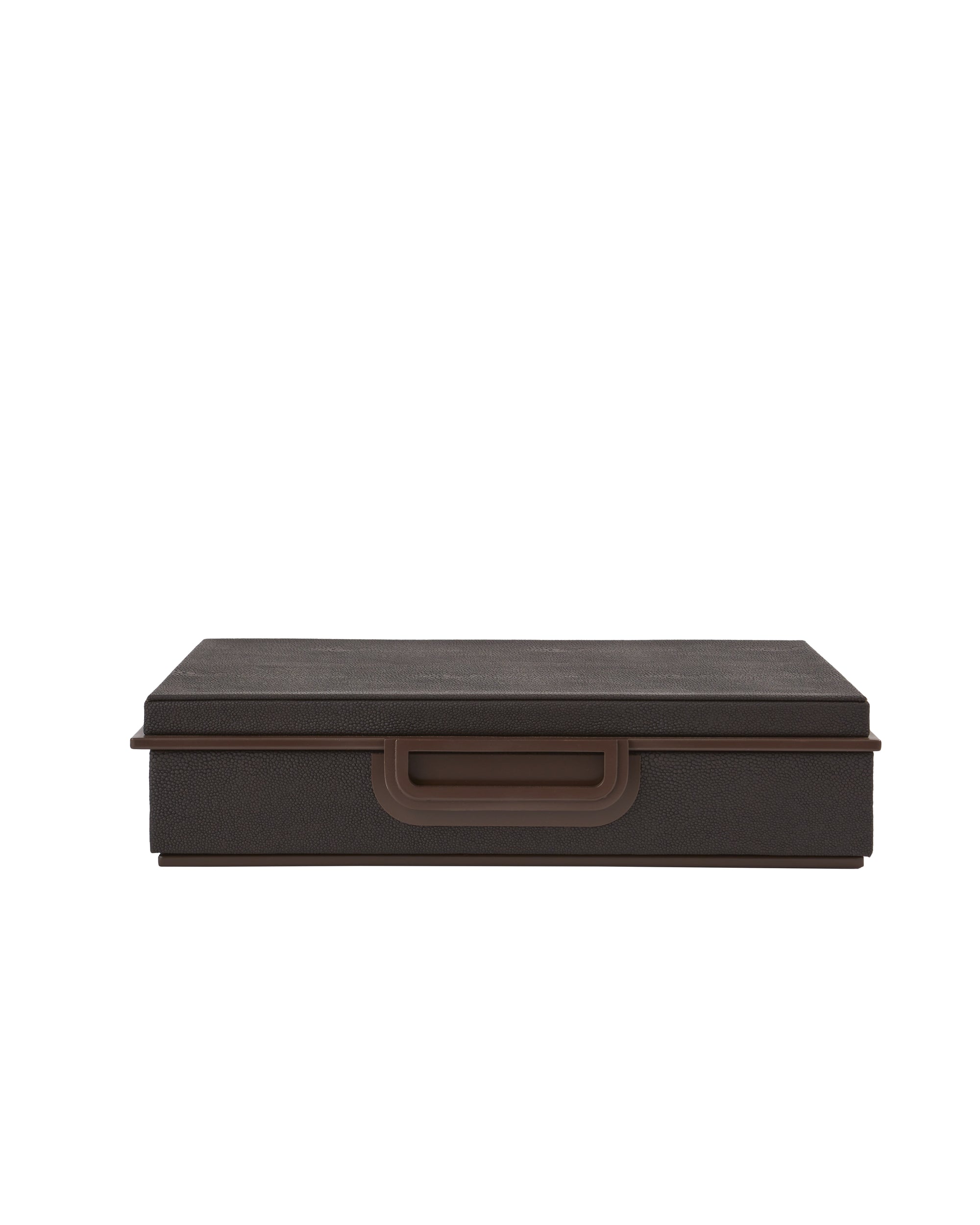 Large Anthracite Faux Shagreen Box