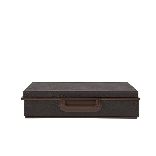 Large Anthracite Faux Shagreen Box