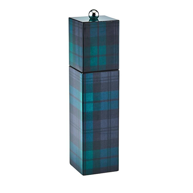 Black Watch Tartan Salz- oder Pfeffermühle mit quadratischer Säule