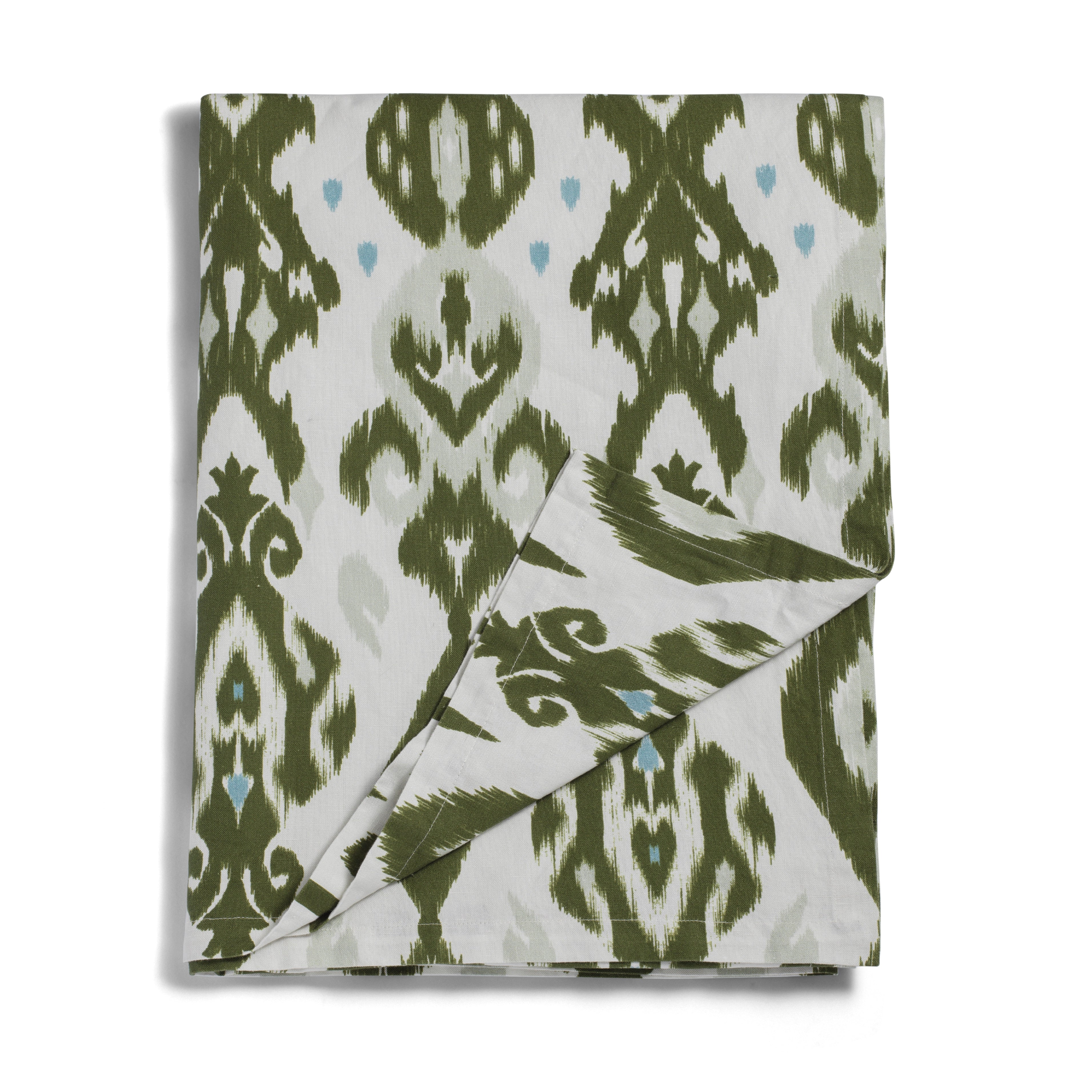 Ikat-Leinentischdecke in Khaki