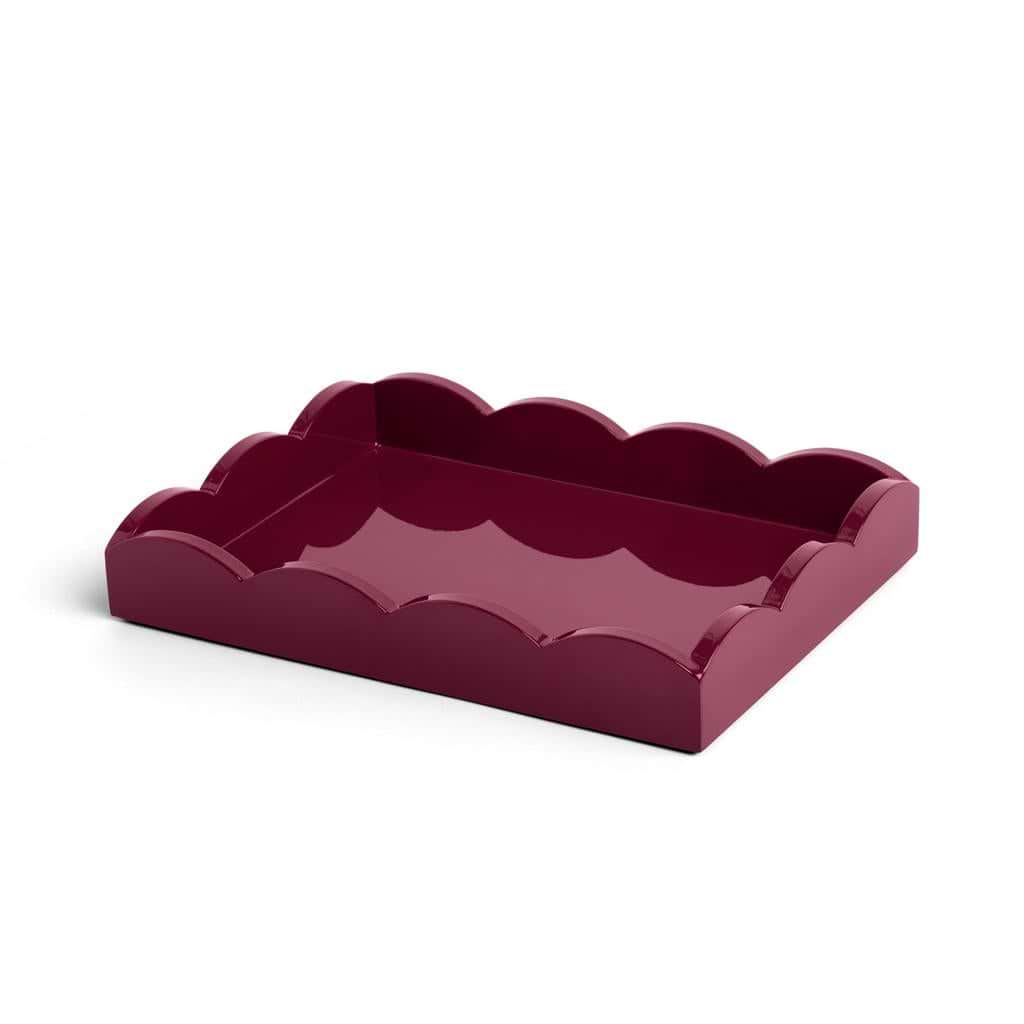 Cherry Small Lacquered Scalloped Tray