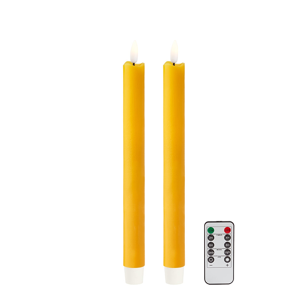 Yellow Wax LED Candle - Set of 2