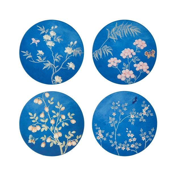Blaue Chinoiserie-Untersetzer - 4er-Set