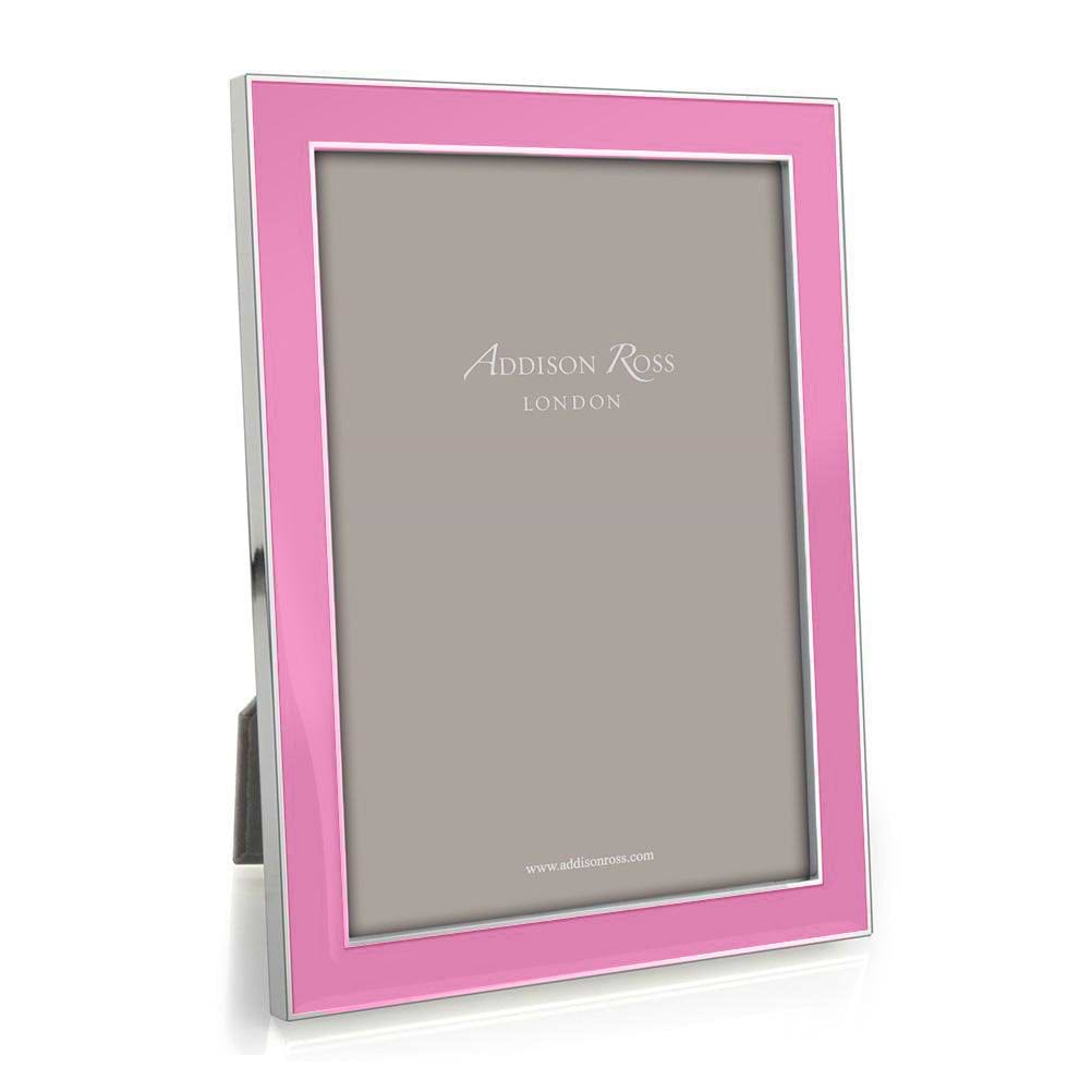 Electric Pink Enamel & Silver Frame