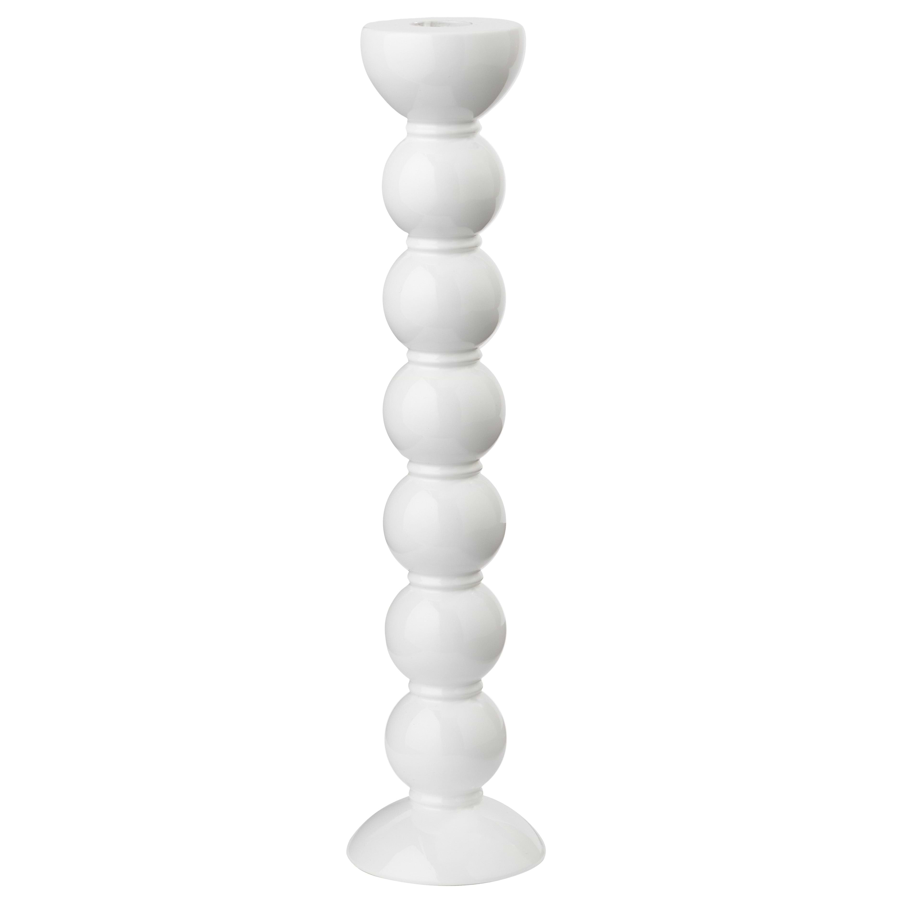 Extra Tall White Bobbin Candlestick - 33cm - Addison Ross Ltd UK