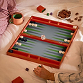 Orange Croc Lacquer Backgammon Set