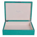 Large Green Shagreen Lacquer Box with Silver