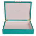 Large Green Shagreen Lacquer Box with Gold