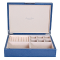 Large Blue Shagreen Jewellery Box with Silver