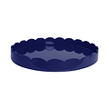 Navy Round Large Lacquered Scallop Tray