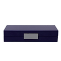 Navy Lacquer Box With Silver