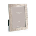 Coccodrillo color crema e cornice argento
