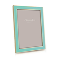 Turquoise Blue Enamel & Gold Frame