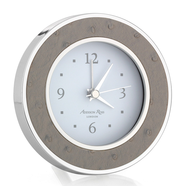 Shadow Ostrich Silver Alarm Clock
