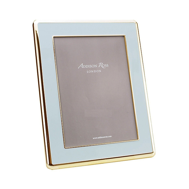 Powder Blue Enamel & Gold Curve Frame