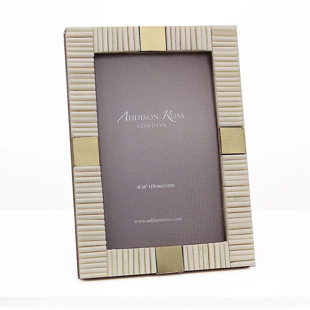 White Striped Bone 4 x 6 Photo Frame