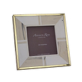 White Bone 3.4 x 3.4 Photo Frame With Brass Border
