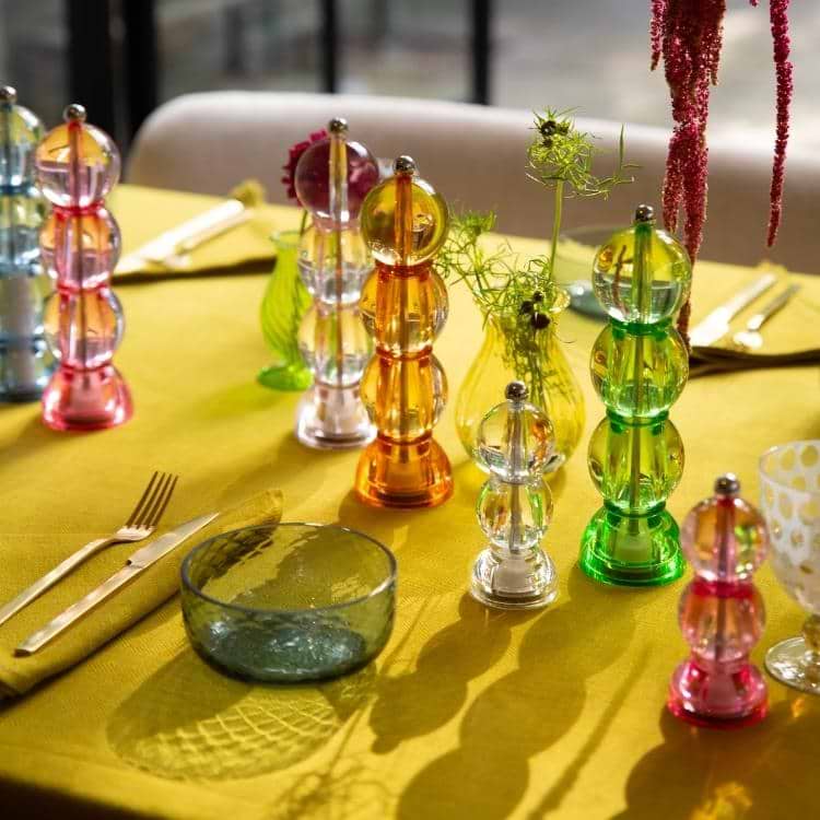 Amber Icy Bobbin Salt or Pepper Mill