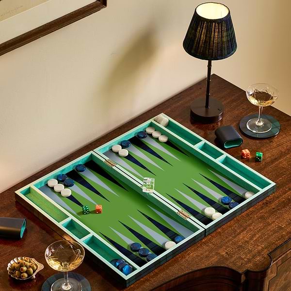 Tartan Lacquer Backgammon Set