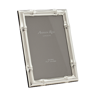 Wide Bamboo Silver Plated Photo Frame