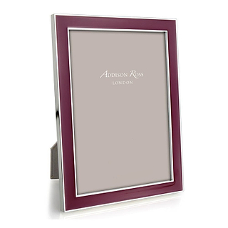 Plum Enamel & Silver Frame