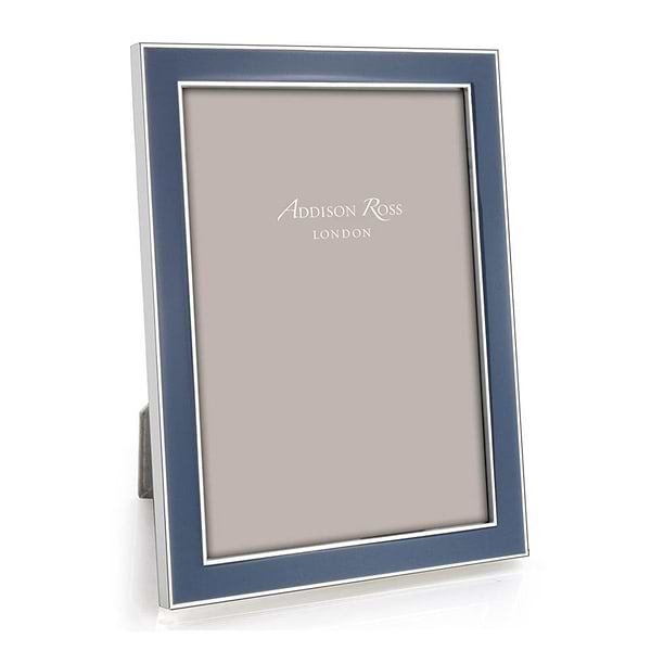Denim Enamel & Silver Frame