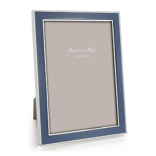 Denim Enamel & Silver Frame