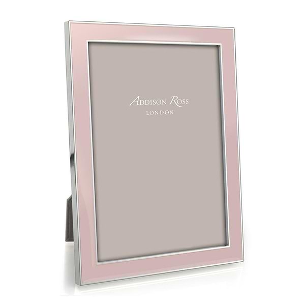 Light Pink Enamel & Silver Frame