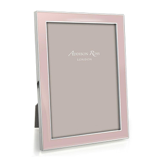 Light Pink Enamel & Silver Frame