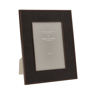 Anthracite Faux Shagreen & Bronze Photo Frame