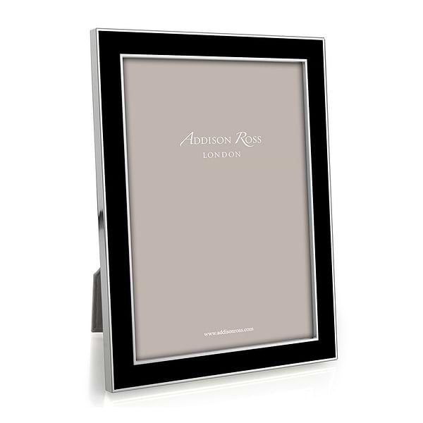 Black Enamel & Silver Frame