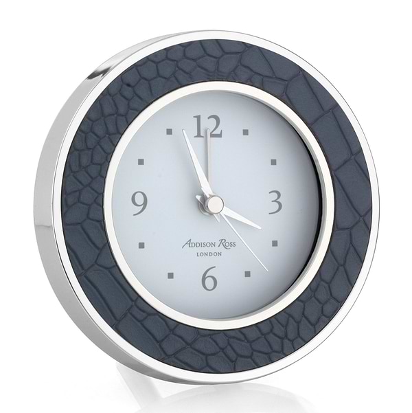 Blue Croc Silver Silent Alarm Clock