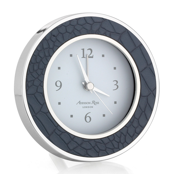 Blue Croc Silver Silent Alarm Clock