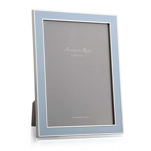 Powder Blue Enamel & Silver Frame