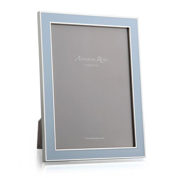 Powder Blue Enamel & Silver Frame
