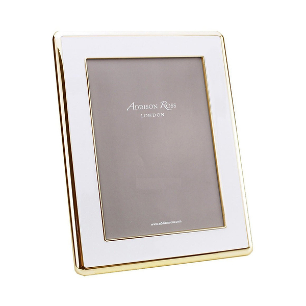 White Enamel & Gold Curve Frame